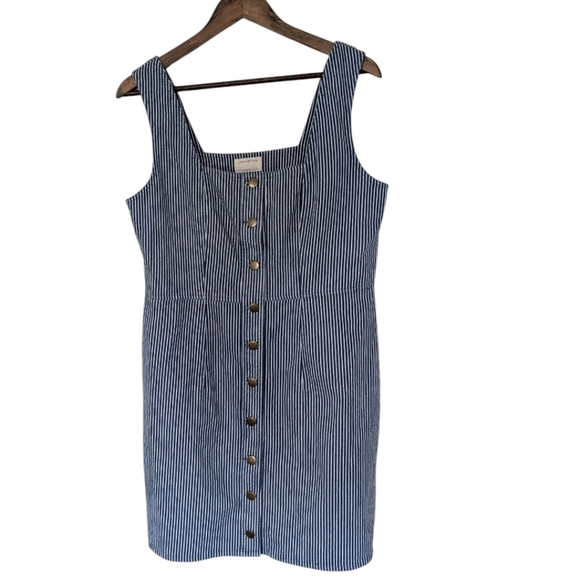 Jackson Rowe Rosario Dress Nautical Sustainable Womens L Preppy Layering Stripe - Picture 2 of 13